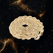 10K 8MM YELLOW GOLD DC HOLLOW ROPE 16" CHAIN NECKLACE