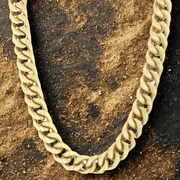 10K 10MM YELLOW GOLD SOLID DC ROPE 16" CHAIN NECKLACE
