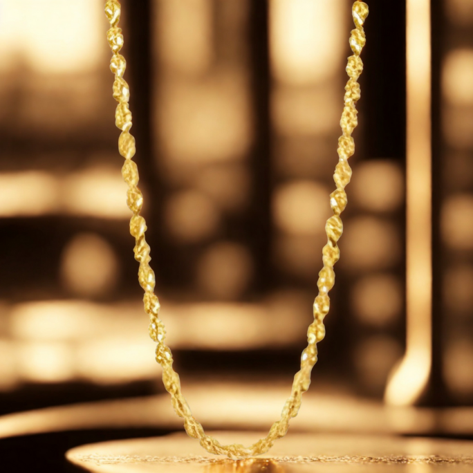 10K 2MM YELLOW GOLD DC HOLLOW ROPE 16" CHAIN NECKLACE