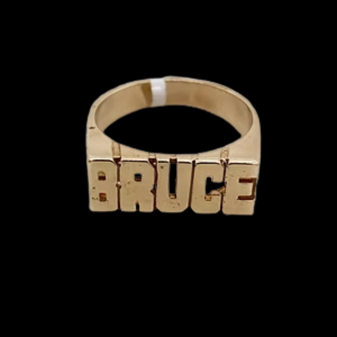 GOLD SOLID RING WITH BEAD WORK