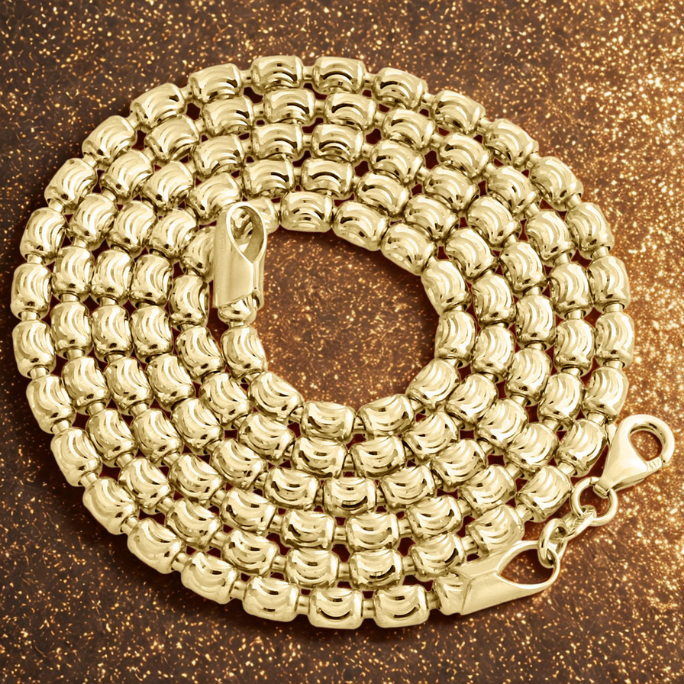 10K 10MM YELLOW GOLD DC HOLLOW ROPE 16" CHAIN NECKLACE