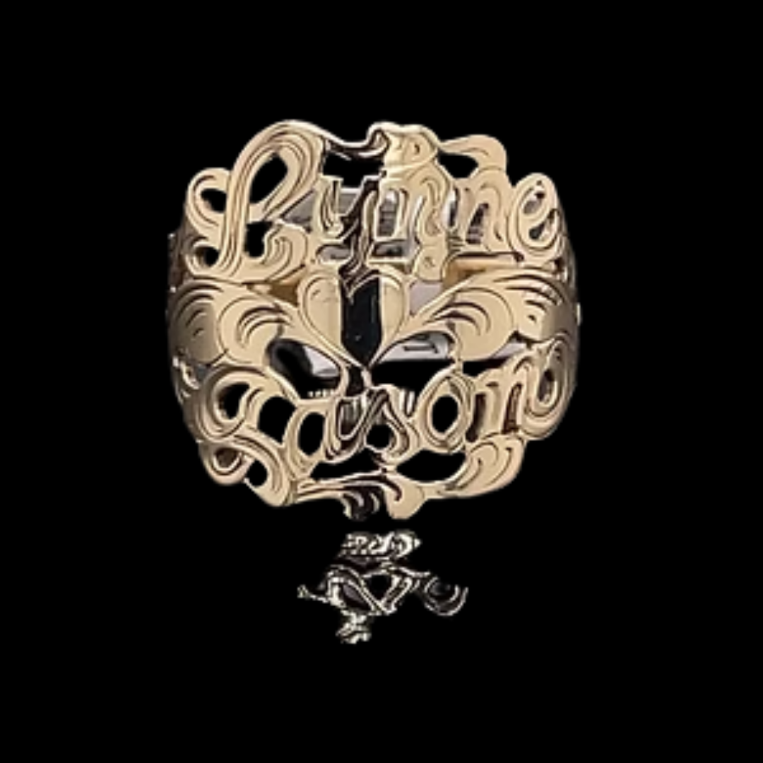 10K-YG MONOGRAM 2 NAME RING