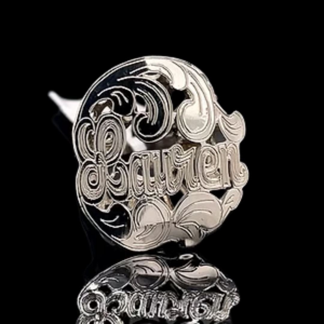 10K-YG MONOGRAM RING SOLID HEAVY RING