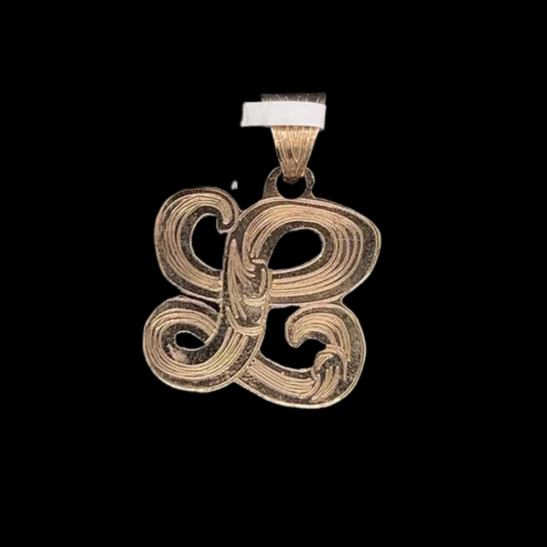10K-YG MONOGRAM INITIAL PENDANT