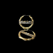 10K Yellow Gold with beed work jumbo size hoops