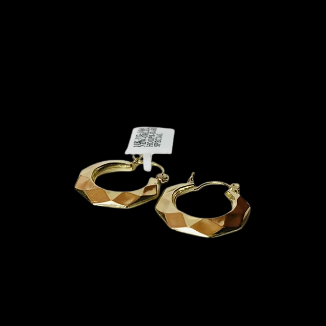 10k yellow gold high polish hoops