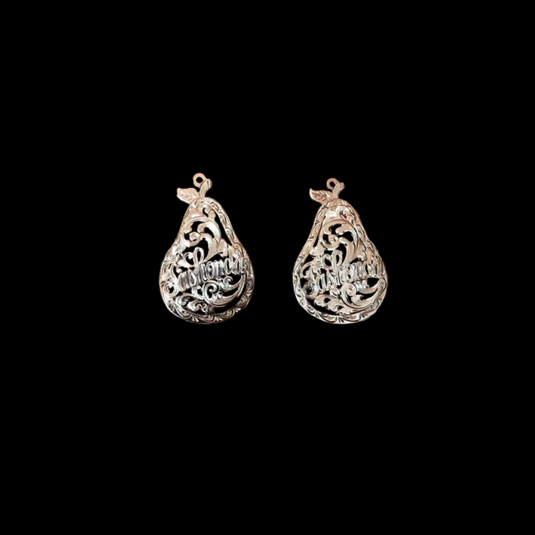 10K YELLOW GOLD MONOGRAM EARRINGS