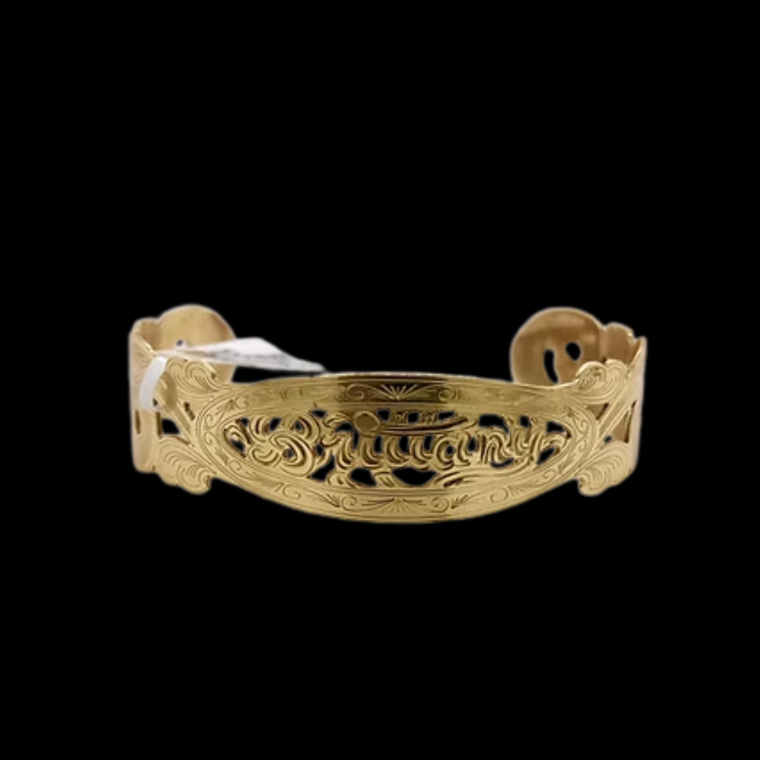 GOLD OVAL FLAT 1/2 INCH WIDE CUFF BRACELET