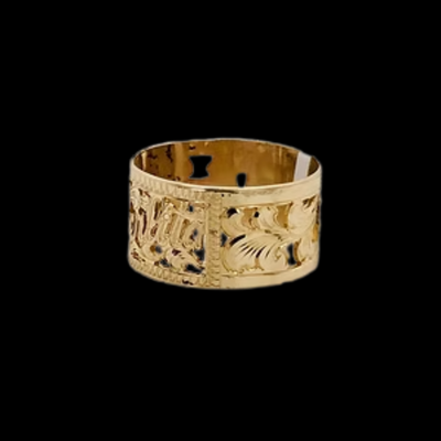 10K YELLOW GOLD MONOGRAM RING