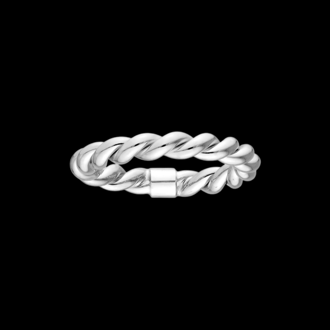 Midas Chain Double Twist Polished Tube Ring