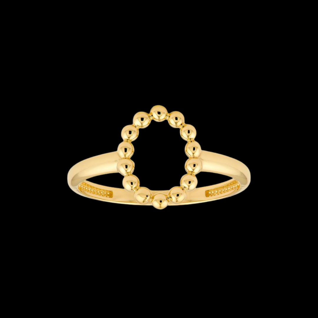 Midas Chain Beaded Open Oval Ring