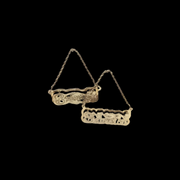 10K YG/WG Name Plate Raised Earrings With Rope # 5053