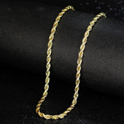 10K 2.5MM YELLOW GOLD DC HOLLOW ROPE 16" CHAIN NECKLACE