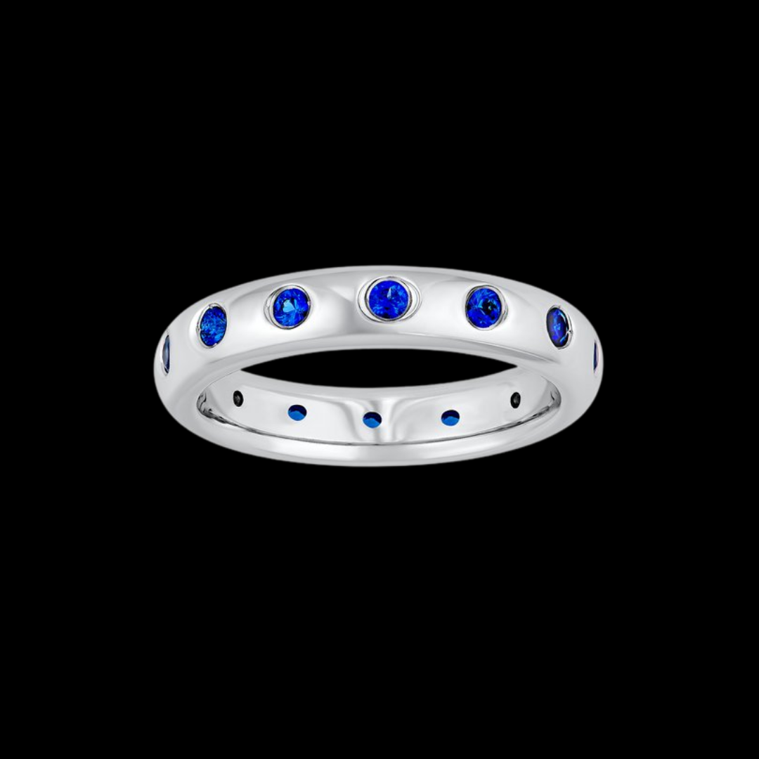 Midas Chain 3/4tcw Round Sapphire Straight Band Ring