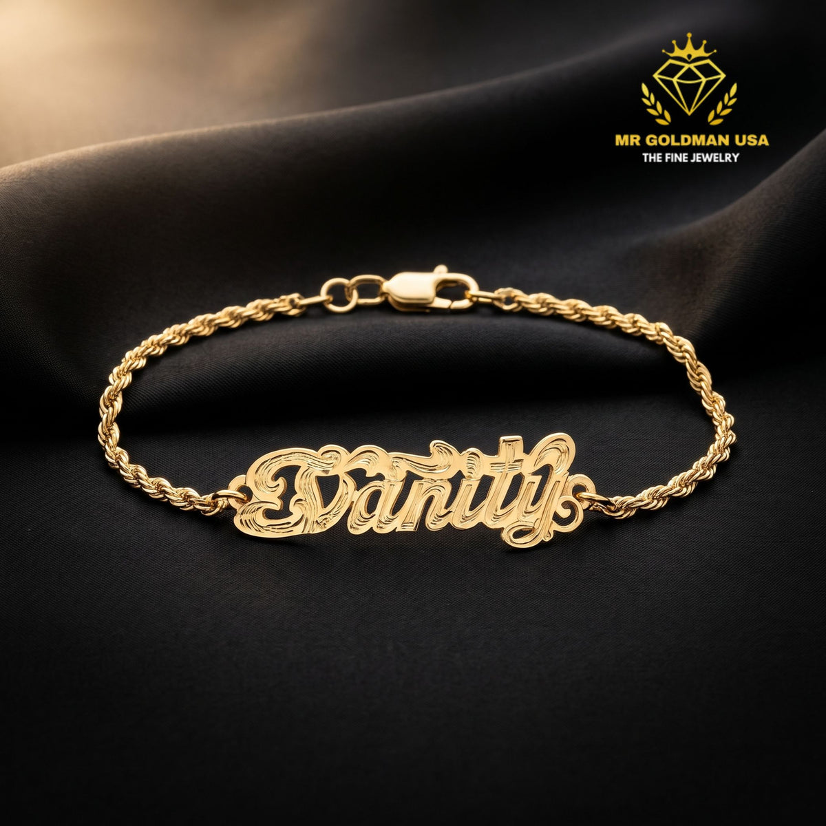 Personalized 10K Gold Baby ID Bracelet – Design 5052