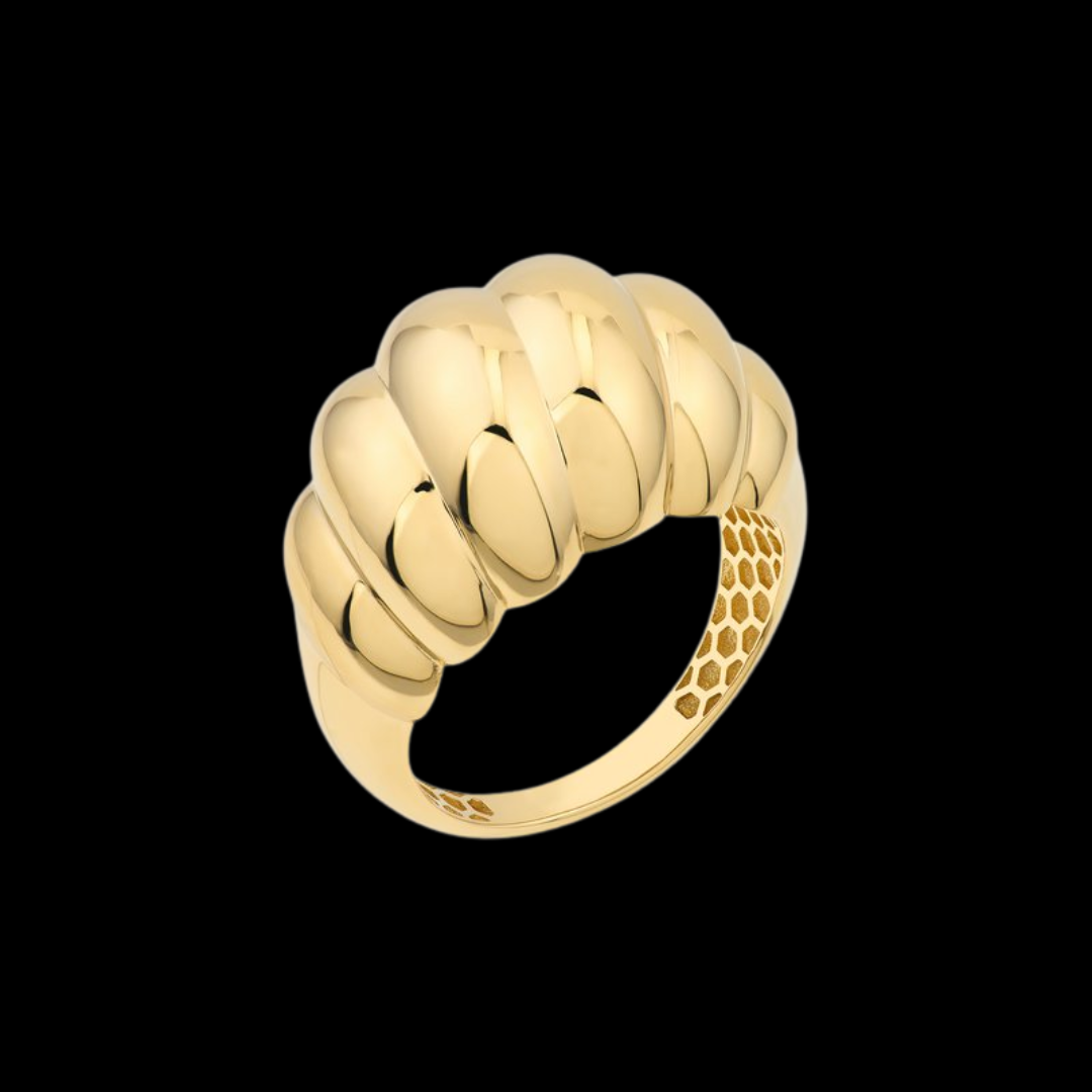 Midas Chain Twisted Polished Dome Ring