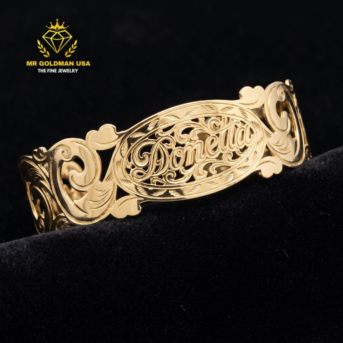 Custom 10K Yellow Gold Adult Cuff Bracelet – Style 6101