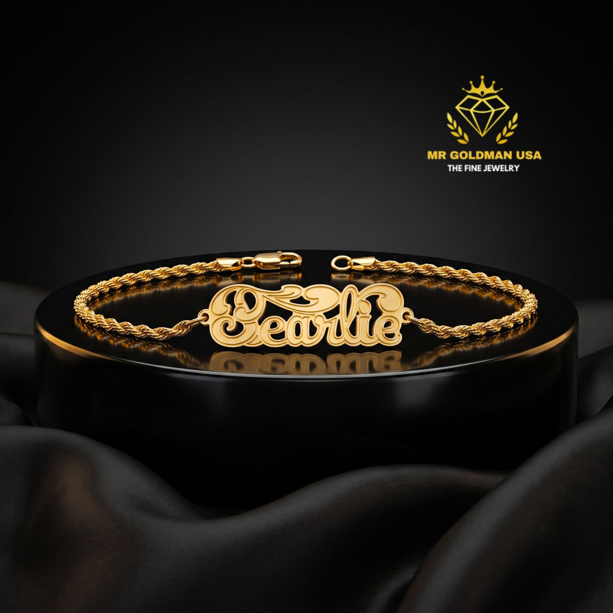 Personalized 10K Gold Adult ID Bracelet – Design 5053