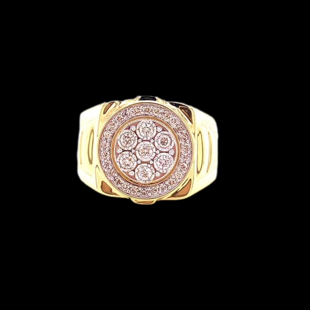 10K YELLOW GOLD 1.00CT DIAMOND MENS RING