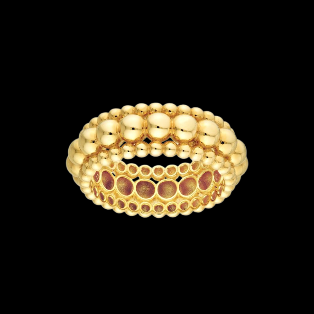 Midas Chain Triple Bead Ring