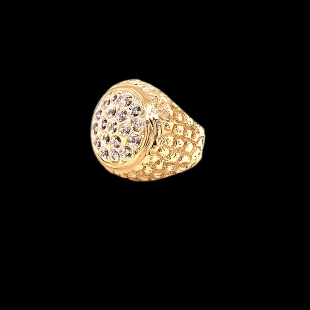 10K YELLOW GOLD 0.30CT DIAMOND MENS RING