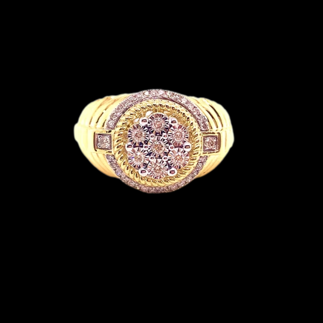 10K YELLOW GOLD 0.40CT DIAMOND MENS RING