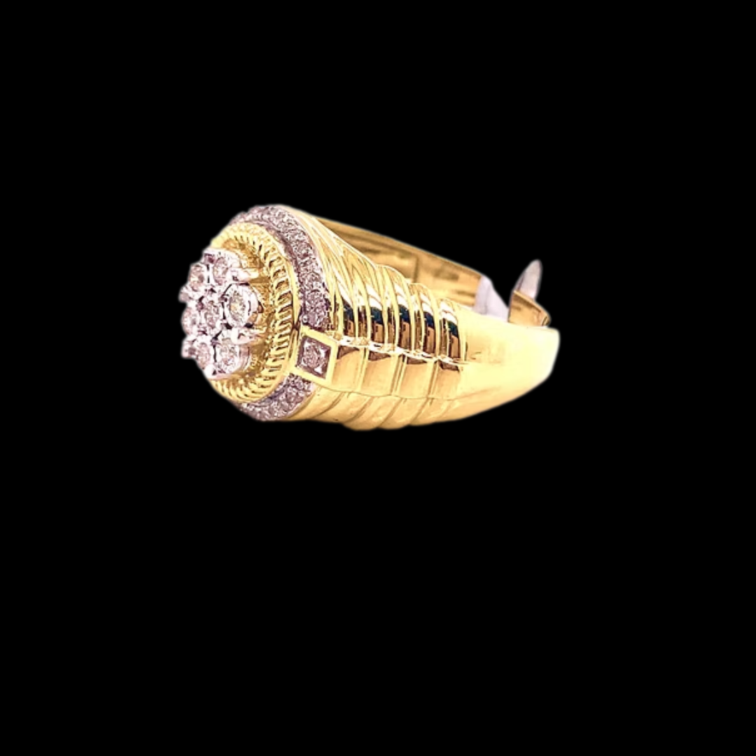 10K YELLOW GOLD 0.40CT DIAMOND MENS RING
