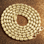 10K 10MM YELLOW GOLD DC HOLLOW ROPE 16" CHAIN NECKLACE