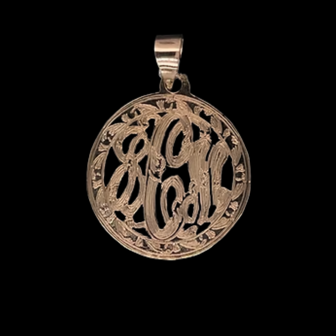 10K-YG MONOGRAM-PENDANT