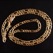 10K 2.5MM YELLOW GOLD SOLID FIGARO 16" CHAIN NECKLACE