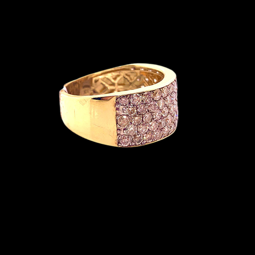 10K YELLOW GOLD 3.25CT DIAMOND MENS RING