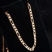 10K 8.5MM YELLOW GOLD SOLID FIGARO 16" CHAIN NECKLACE
