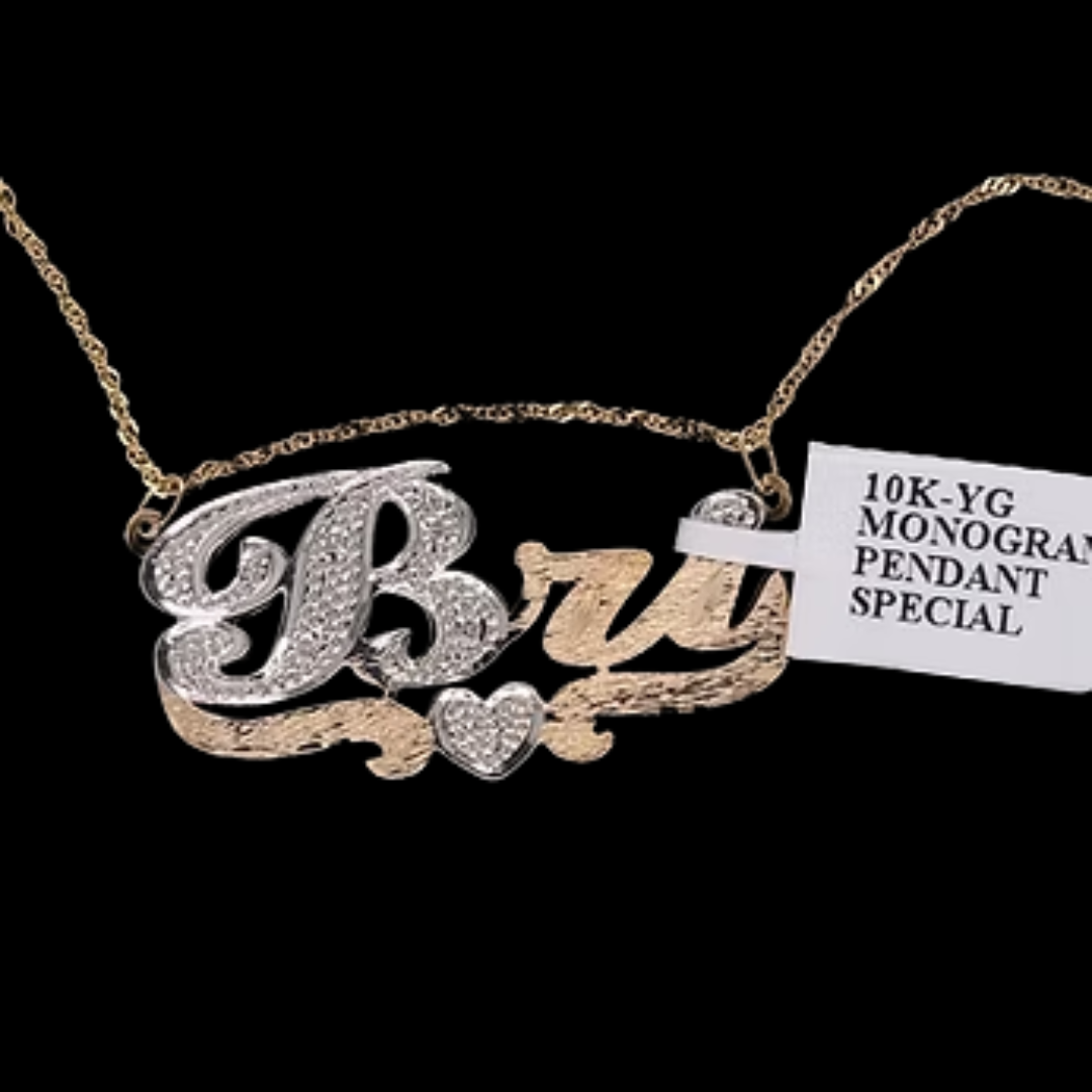 10K-YG MONOGRAM PENDANT