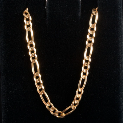 10K 4.5MM YELLOW GOLD SOLID FIGARO 16" CHAIN NECKLACE