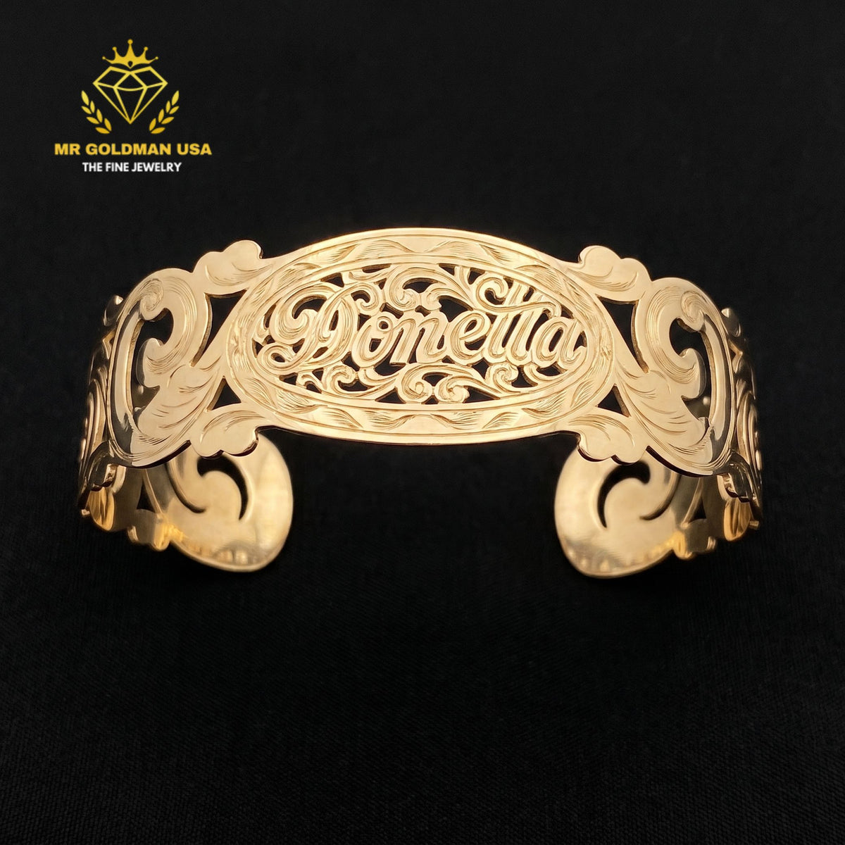 Custom 10K Yellow Gold Adult Cuff Bracelet – Style 6101
