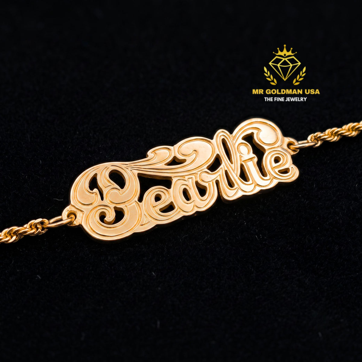 Personalized 10K Gold Adult ID Bracelet – Design 5053