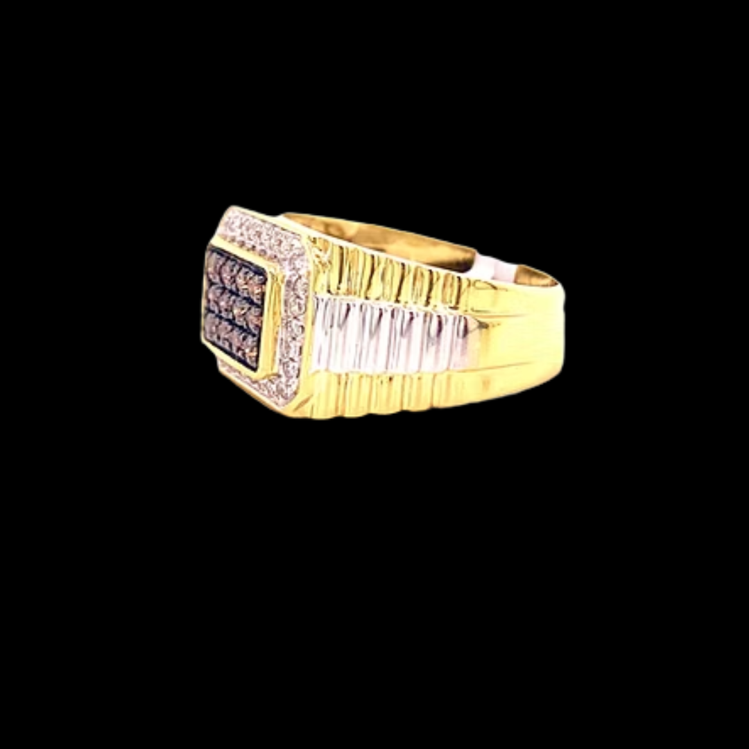 10K YELLOW GOLD 0.50CT DIAMOND MENS RING
