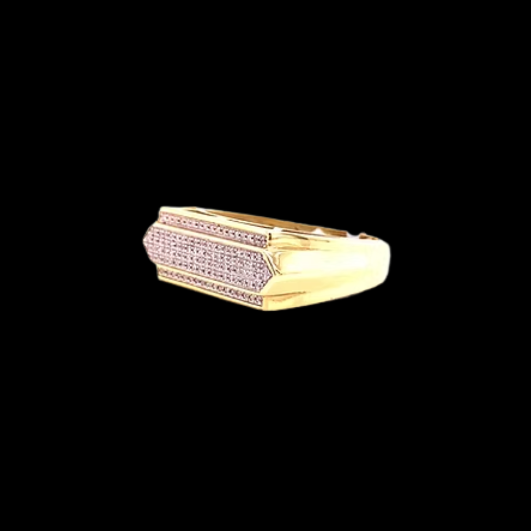 10K YELLOW GOLD 0.17CT-DIAMOND MENS RING