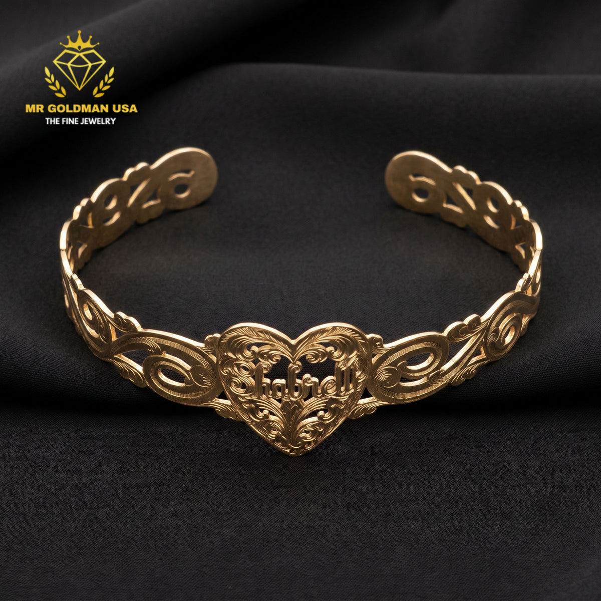 Custom 10K Yellow Gold Cuff Bracelet – Style 6101