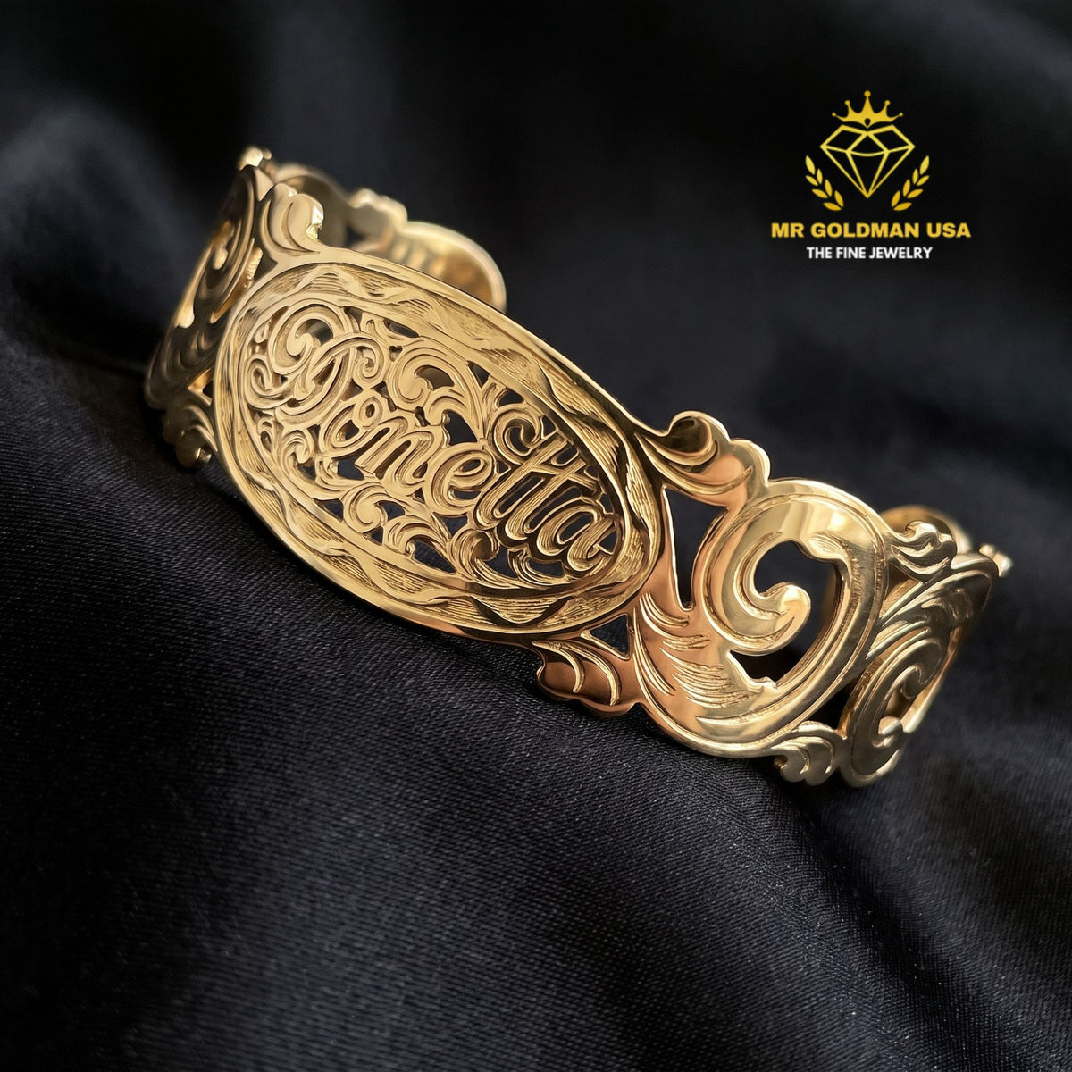 Custom 10K Yellow Gold Adult Cuff Bracelet – Style 6101