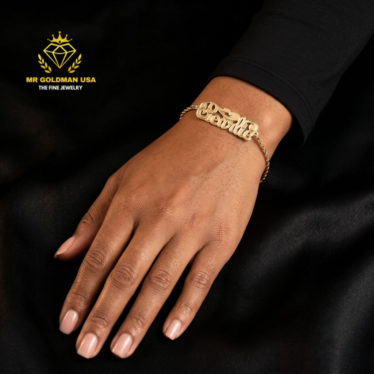 Personalized 10K Gold Adult ID Bracelet – Design 5053