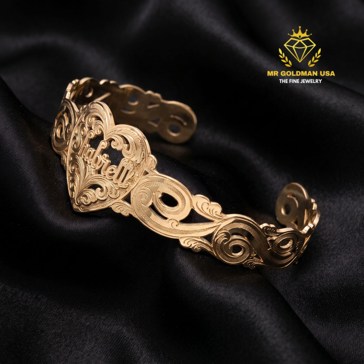 Custom 10K Yellow Gold Cuff Bracelet – Style 6101