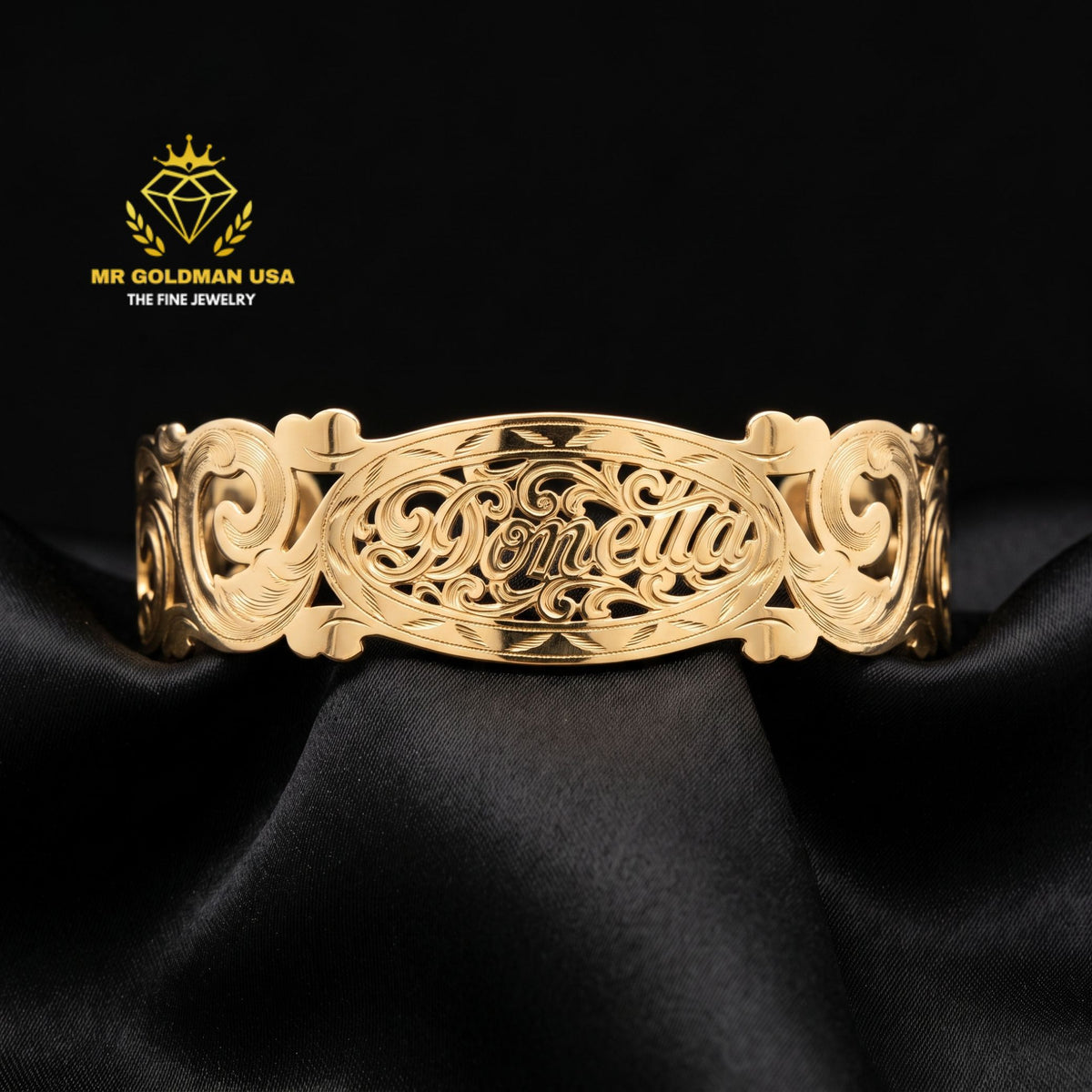 Custom 10K Yellow Gold Adult Cuff Bracelet – Style 6101