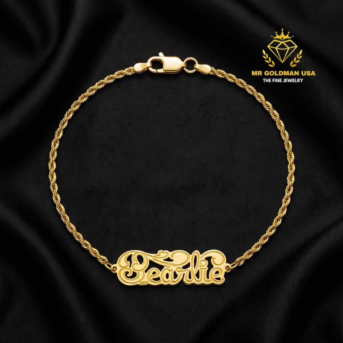 Personalized 10K Gold Adult ID Bracelet – Design 5053