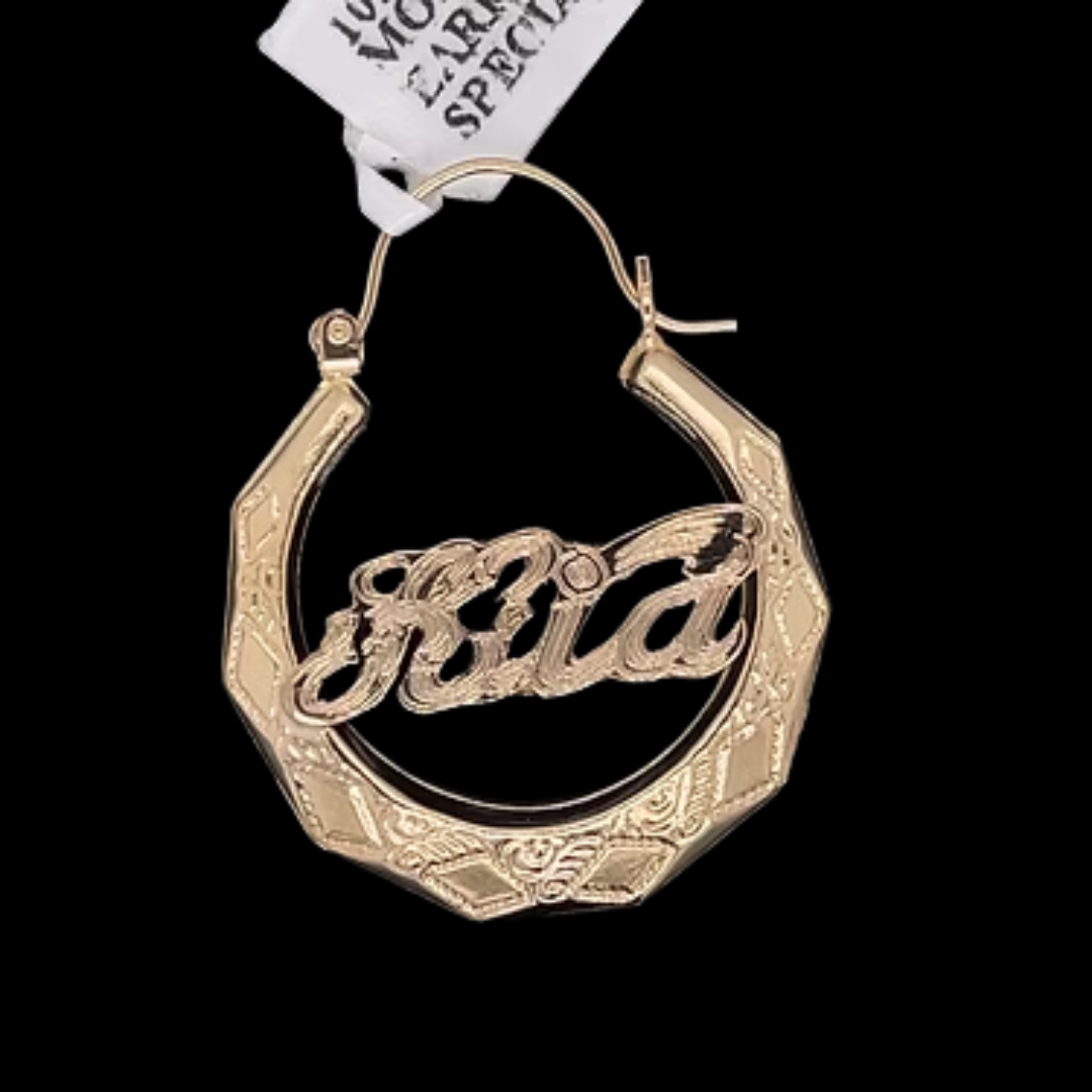 10K-YG MONOGRAM EARRINGS