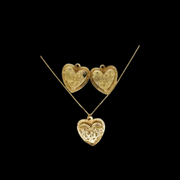 Heart Shape Monogram 10K YG/WG Set 25c