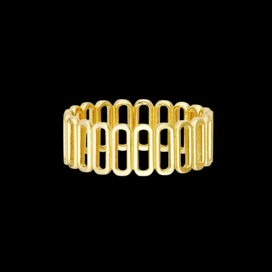Midas Chain Open Paper Clip Side by Side Ring