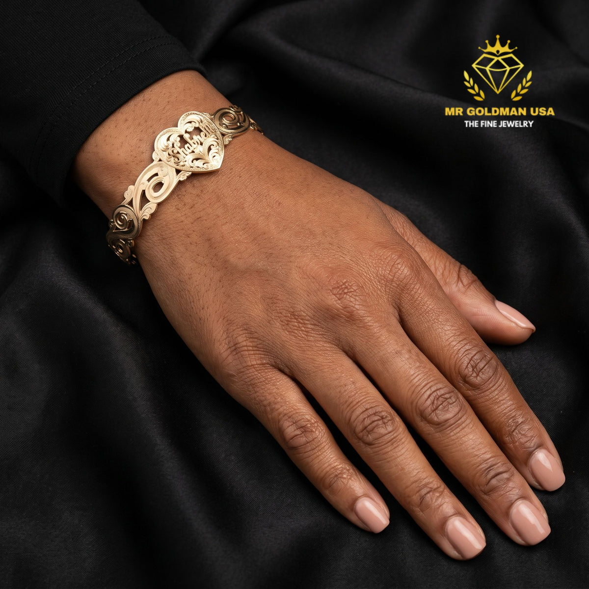 Custom 10K Yellow Gold Cuff Bracelet – Style 6101