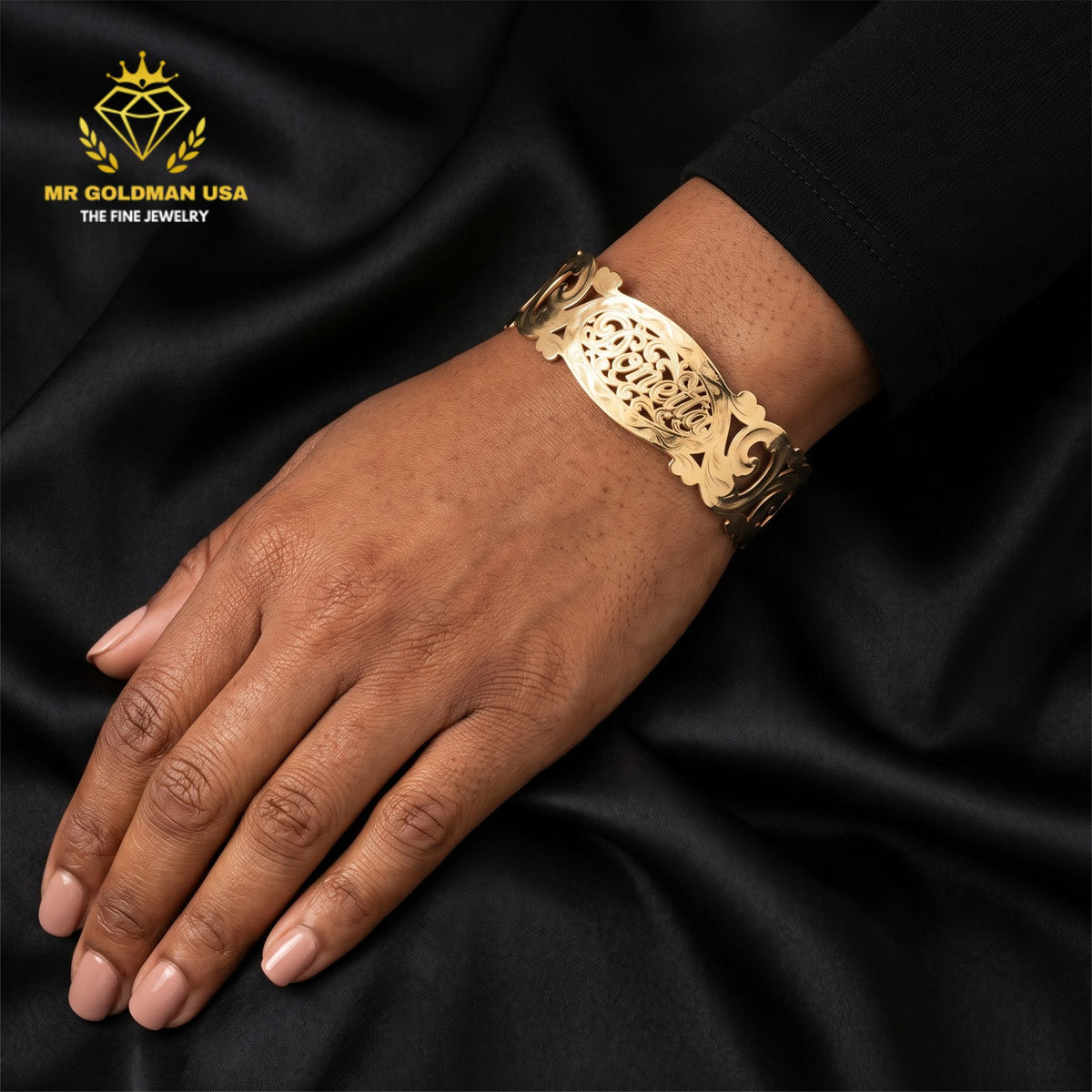 Custom 10K Yellow Gold Adult Cuff Bracelet – Style 6101