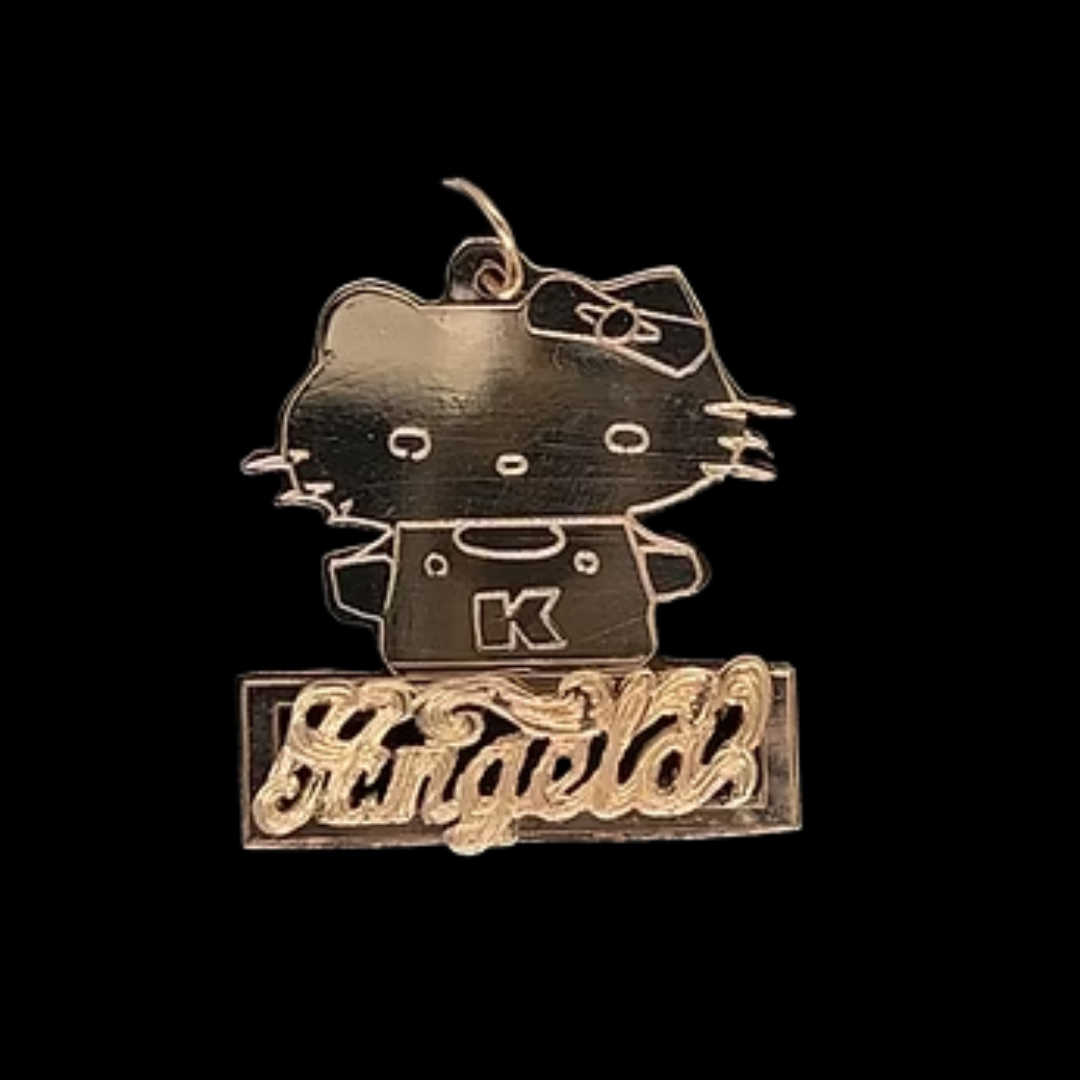 10K-YG HELLO KITTY MONOGRAM-PENDANT
